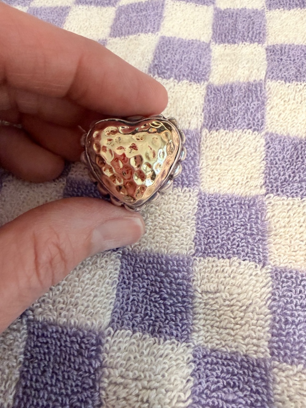 Dian Malouf Large silver and gold ❤️ ring - Picture 2 of 7